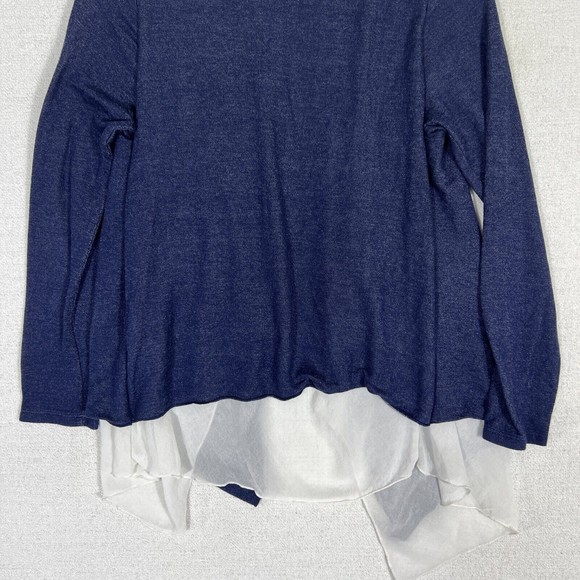 Pebble and Stone Open Front Layered Cardigan Womens Small Navy Blue - Picture 11 of 11